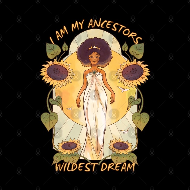 Black Girl Queen Sunflower Dream by Hypnotic Highs