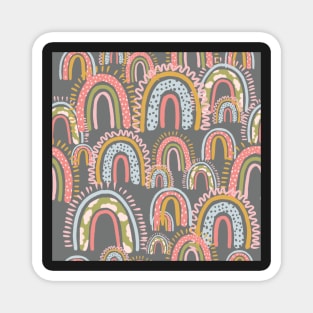 cute boho rainbow pattern grey Magnet
