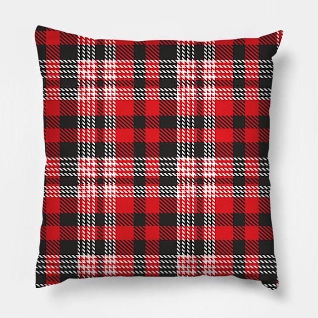 Buffalo Plaid Checkered Christmas Holiday Pattern Pillow by ilhnklv