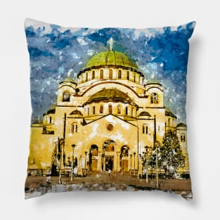 The Temple of Saint Sava Belgrade Srbija / Hram Svetog Save Beograd Srbija Pillow