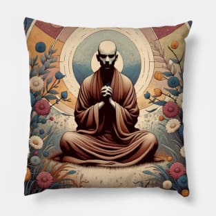 Meditating Monk Pillow