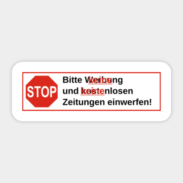 Limited Edition Exclusive Postbox Label Briefkastenschild Stop Keine Werbung Keine Kostenlosen Zeitungen Geek Sticker Teepublic Uk