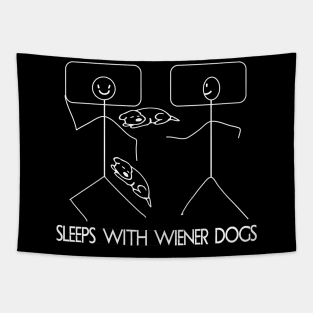 Sleeps with wiener dogs Tapestry