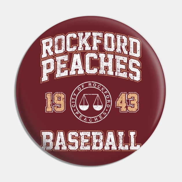 Rockford Peaches Baseball Pin by huckblade