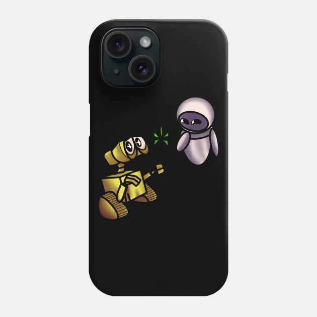 Wall-e and Eve Color sketch Phone Case by Print Art Station