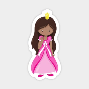 African American Princess, Queen, Gown, Pink Dress Magnet