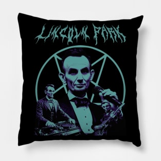 LINCOLN PARK Funny Metal Band Alternate Universe Parody (blue) Pillow