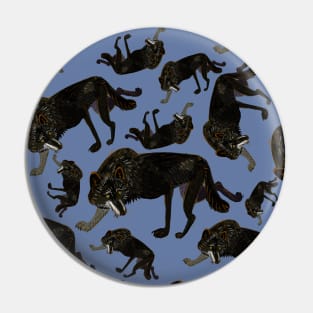 Black wolf pattern #3 Pin