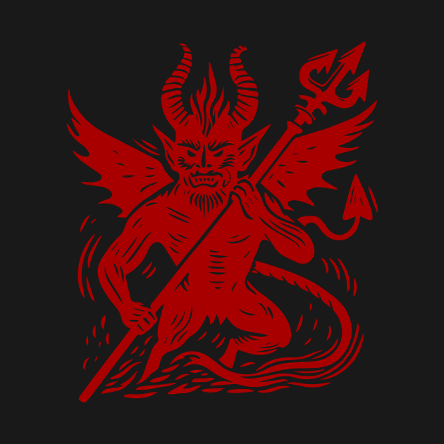 Lino Cut Devil by n23tees