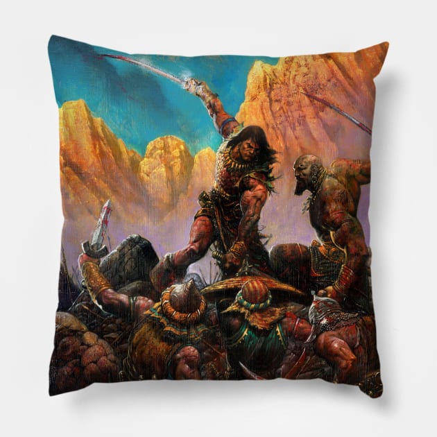 Black Colossus battle Pillow by sharpy