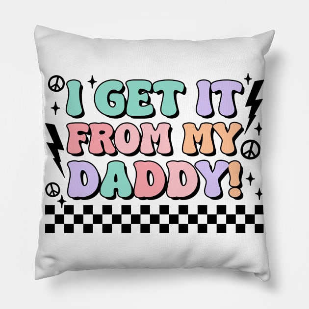 Groovy Daddy fathers day gift for husband dad Pillow by KawaiiFoodArt