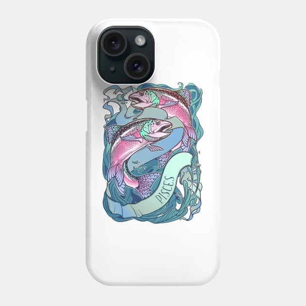 Zodiac sign of Pisces Phone Case by AntonVTokarev