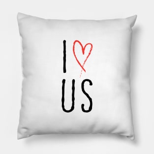 I love us with red heart Pillow