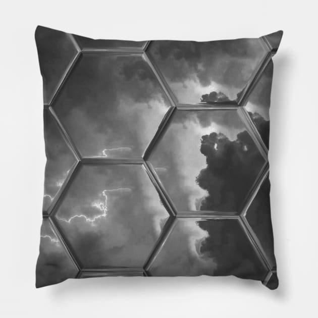 Gray Storm Cloud Weather Pillow by Moon Art