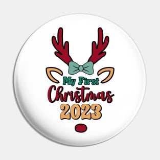 My First Christmas Reindeer Pin