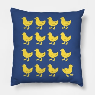 Cute Ducklings Pattern Ducks In A Row Rebel Pillow