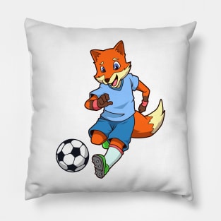 Cartoon fox plays soccer Pillow