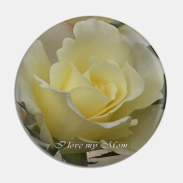 Mom's Yellow Rose Pin by Art by Caron