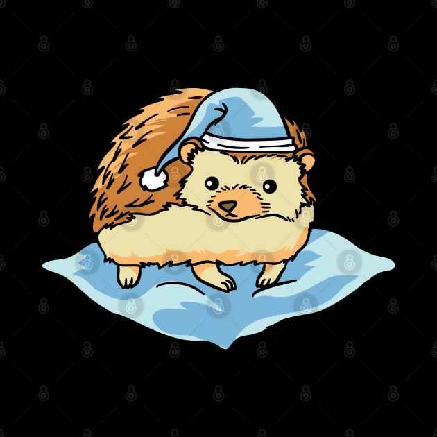 A cute hedgehog with a pillow by theanimaldude