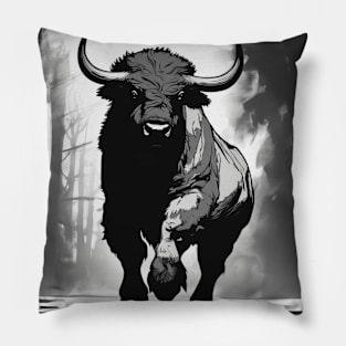 Bison Shadow Silhouette Anime Style Collection No. 119 Pillow