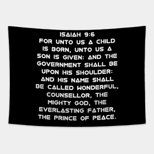 Isaiah 9:6 King James Version (KJV) Bible Verse Typography Tapestry