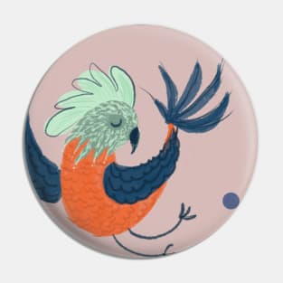 Dancing Mythical Birds with dots Pin