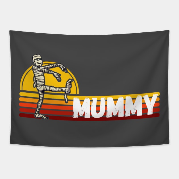 Vintage Retro Mummy Halloween Costume For Men, Women, Kids Tapestry by Lone Wolf Works