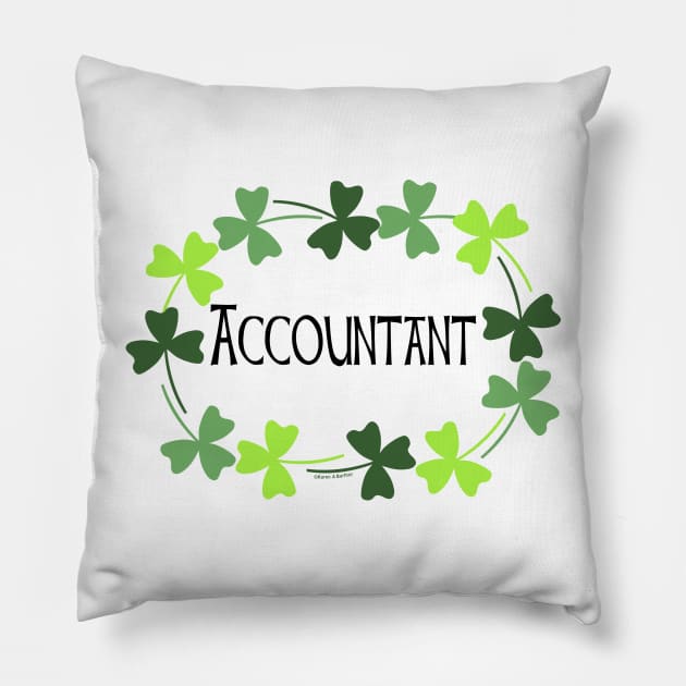 Accountant Green Shamrock Oval Pillow by Barthol Graphics