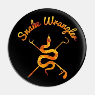 Snake Wrangler Fire Tie Dye Logo Pin