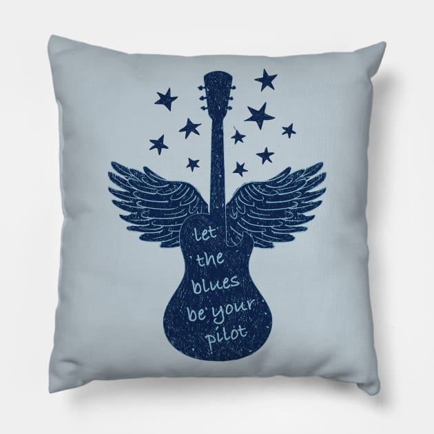 Let The Blues Be Your Pilot Pillow by PLAYDIGITAL2020