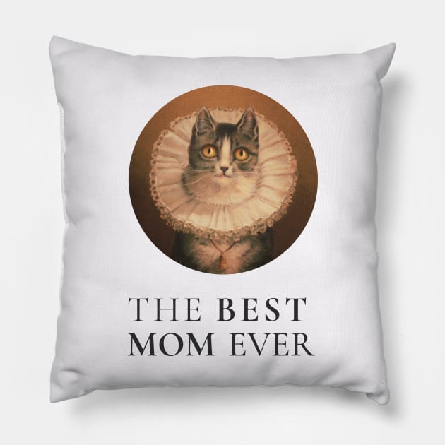 THE BEST KNITTING MOM IN THE WORLD, CAT. THE BEST KNITTING MOM EVER FINE ART VINTAGE STYLE OLD TIMES. Pillow by the619hub