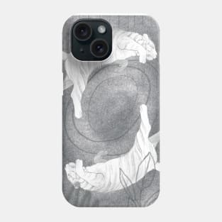 Graphite Tigers Abstract Sketch Poster Phone Case