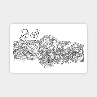 Denali Line Drawing Named Magnet