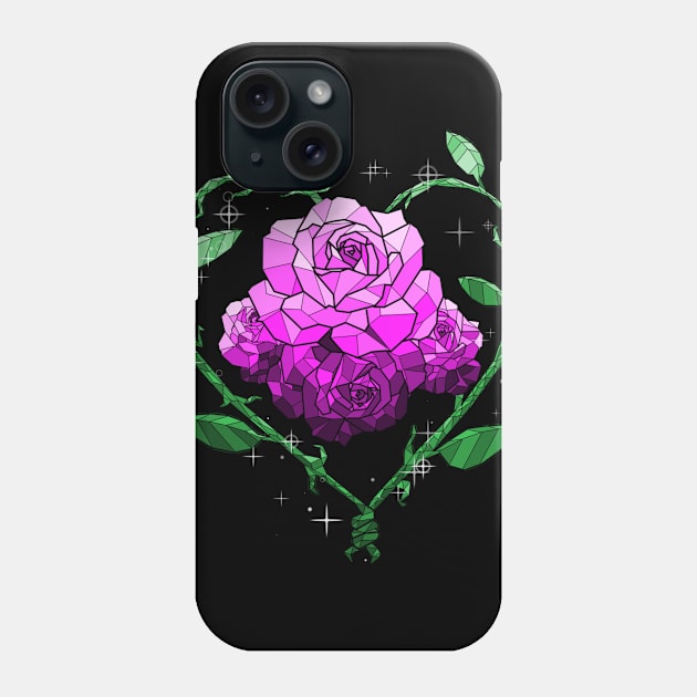 Pink Crystal Flower Phone Case by Saira Crystaline