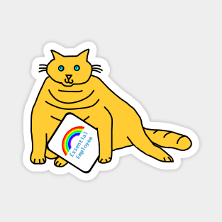 Cuddly Cat Essential Employee Rainbow Magnet