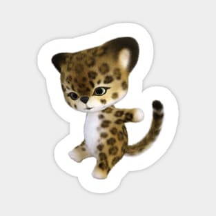 adorable happy cute furry Jaguar Magnet