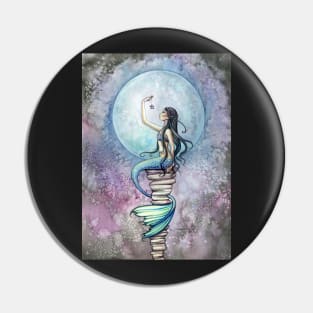 Magic Mermaid Watercolor Fantasy Art Illustration Pin