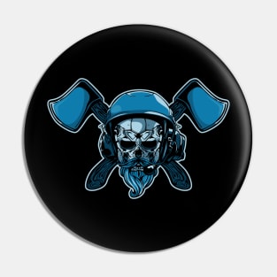 bearded skull and axe Pin