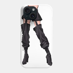 Female figure in trendy black pants and boots Phone Case