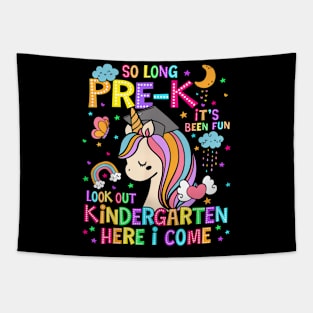 So Long Pre-K Graduation Kindergarten Unicorn Tapestry