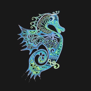 Teal Seahorse Play T-Shirt