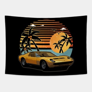 Lamborghini Miura 1966 car sunset Tapestry