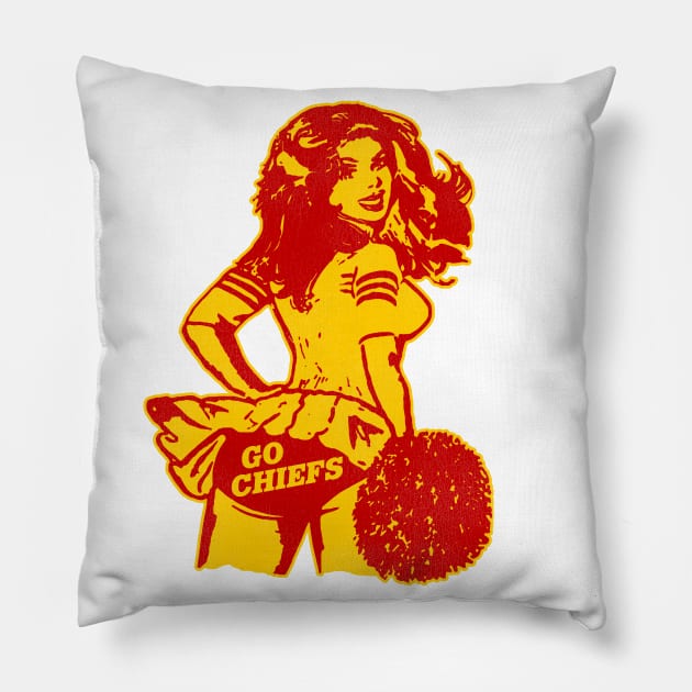 Retro Kansas City Cheerleader Pillow by darklordpug