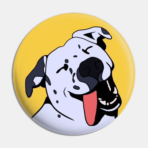 Gleeful Dog - Funny Animal Design Pin by Animals in Design