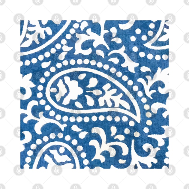 Blue Paisley Print by PSCSCo