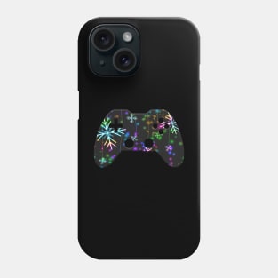 Winter Snowflake Christmas Lights - Gaming Gamer Abstract - Gamepad Controller - Video Game Lover - Graphic Background Phone Case