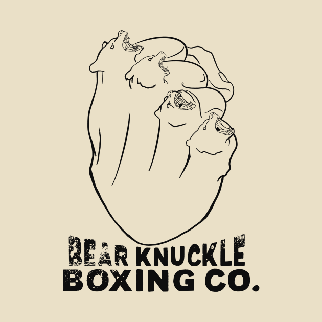 Bear Knuckle Boxing Co. (black design on light colors) by RobKingIllustration