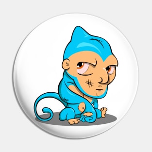 Determined Thoughts of a Blue Monkey Pin