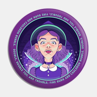 Witch, lit from potion below - 1 Pin