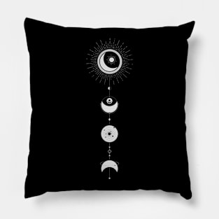 Crescent - Moon and Constellations Sacred Geometry (Gold Edition) Pillow